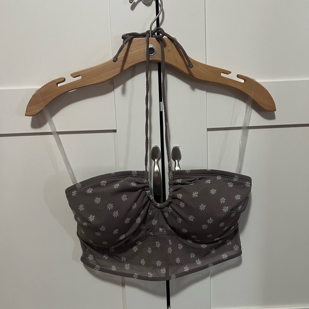 Brown Floral Halter Top